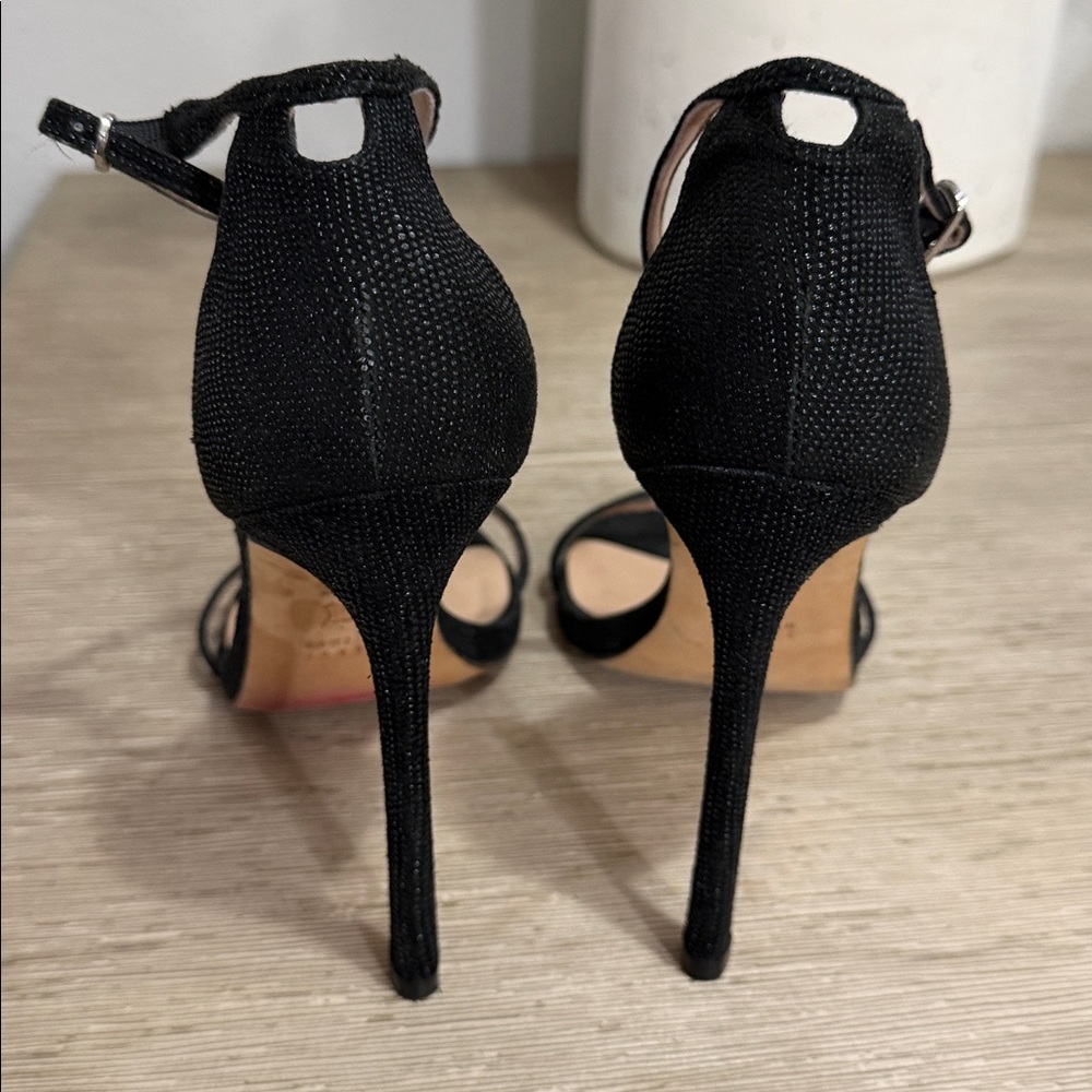 Stuart Weitzman Nudist black goose bump pumps sandals heels 8 - Picture 5 of 11
